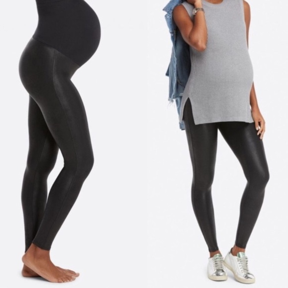 Spanx Mama Faux Leather Leggings Large
